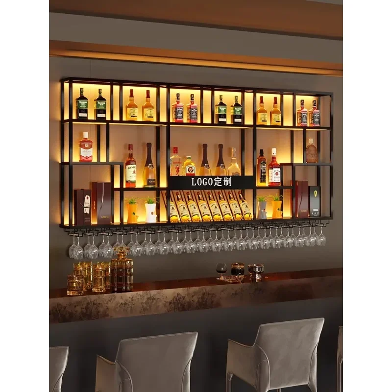 -Bar Counter Wine Rack Against The Wall Hanging Shelves, Restaurant Creative Wine Cabinet, Industrial Style Red Wine Shelf
-Bar Counter Wine Rack Against The Wall Hanging Shelves, Restaurant Creative Wine Cabinet, Industrial Style Red Wine Shelf