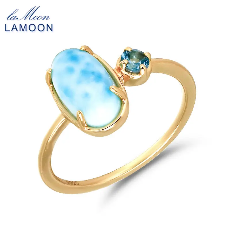 LAMOON Simple Style Natrual Larimar Topaz Gemstone Ring For Women 925 Sterling Silver Light Gold Plated Fine Jewelry Accessories
LAMOON Simple Style Natrual Larimar Topaz Gemstone Ring For Women 925 Sterling Silver Light Gold Plated Fine Jewelry Accessories