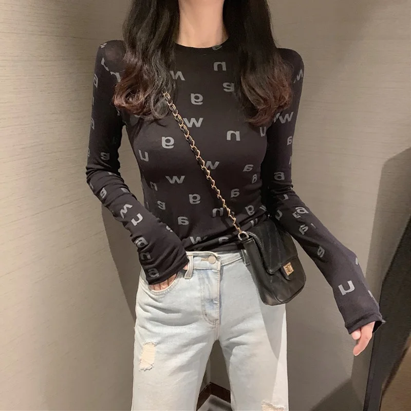 Slim Fit Long Sve round Ne Bla T-irt Women's Base irt Inner Wear Top Spring Autumn Winter New Arrival Faion
Slim Fit Long Sve round Ne Bla T-irt Women's Base irt Inner Wear Top Spring Autumn Winter New Arrival Faion