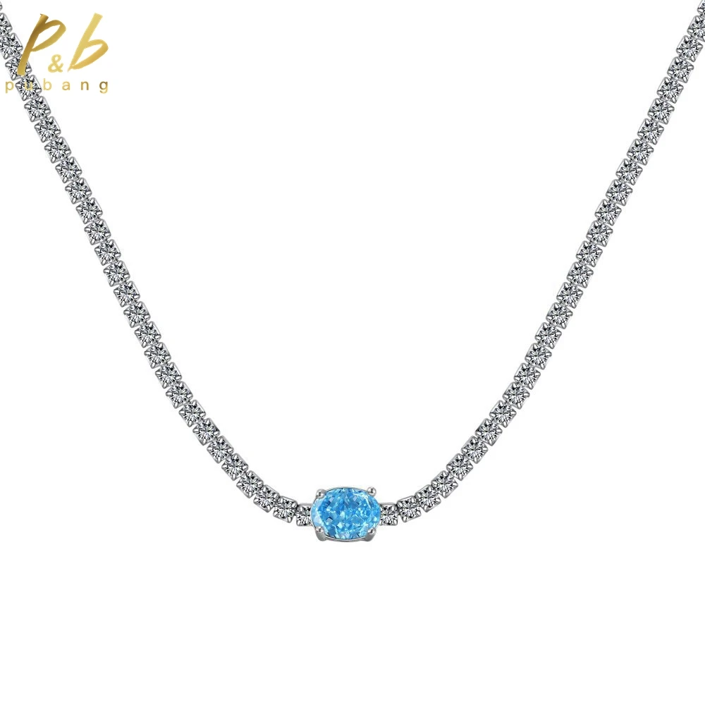 PuBang Fine Jewelry Solid 925 Sterling Silver Blue/Yellow/Pink Gemstone Created Moissanite Necklace for Women Gift Free Shipping
PuBang Fine Jewelry Solid 925 Sterling Silver Blue/Yellow/Pink Gemstone Created Moissanite Necklace for Women Gift Free Shipping
