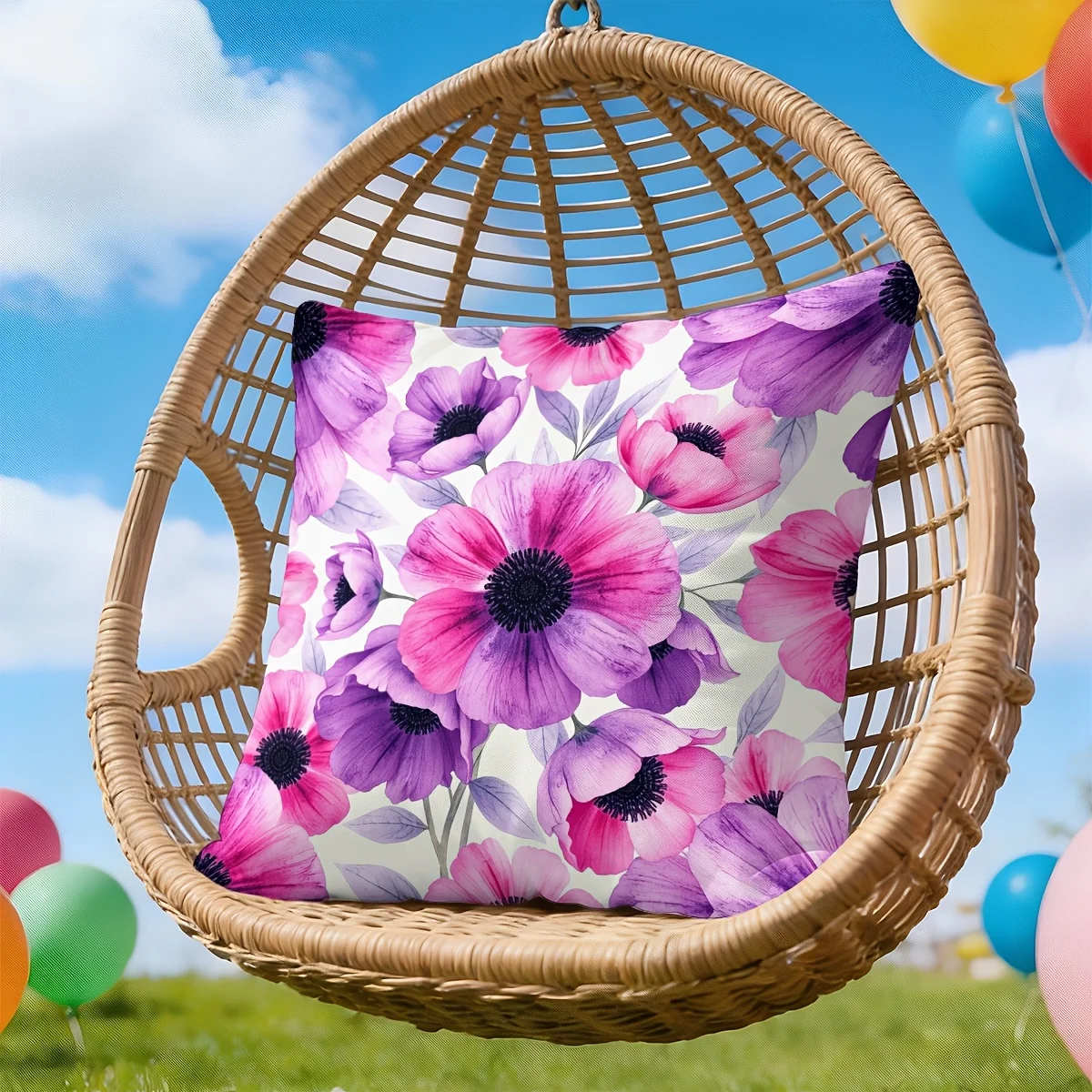 1pc 2D Flat Pillow Not Included Purple Pink Anemone Flower Cushion Cover Short Plush Garden Party Decor Gift Case
1pc 2D Flat Pillow Not Included Purple Pink Anemone Flower Cushion Cover Short Plush Garden Party Decor Gift Case