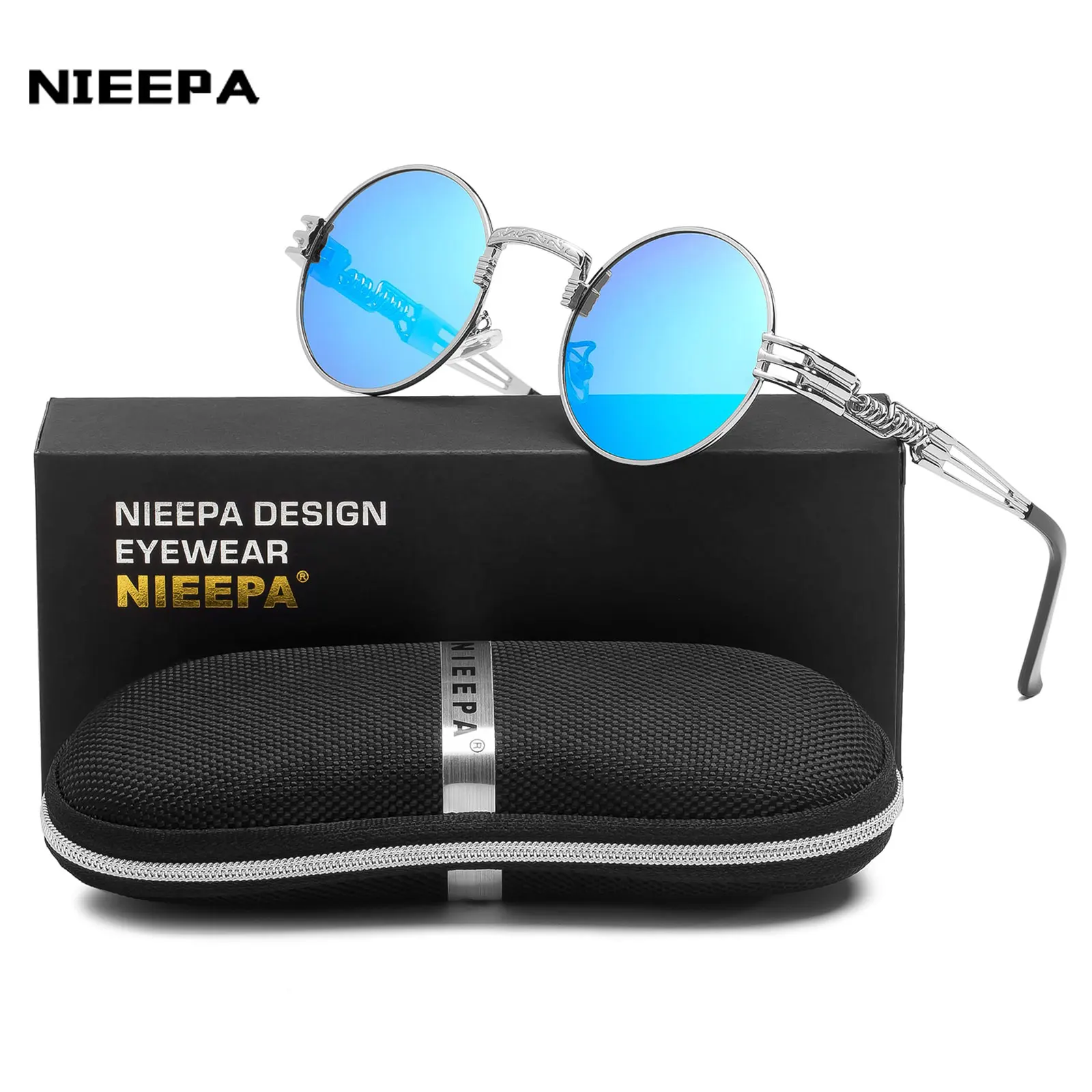 New Fashion Driving Glasses Double Spring Leg Colorful Eyewear UV400 Retro Steampunk Round Metal Sunglasses for Men and Women
New Fashion Driving Glasses Double Spring Leg Colorful Eyewear UV400 Retro Steampunk Round Metal Sunglasses for Men and Women