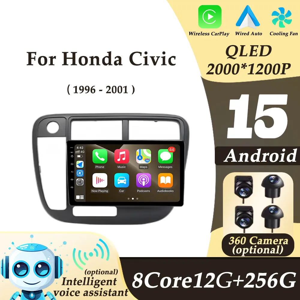 Left Hand Drive for Honda Civic 1996 - 2001 CarPlay Android 15 Video Audio Car Radio Multimedi Player Split Screen GPS Navi WIFI
Left Hand Drive for Honda Civic 1996 - 2001 CarPlay Android 15 Video Audio Car Radio Multimedi Player Split Screen GPS Navi WIFI