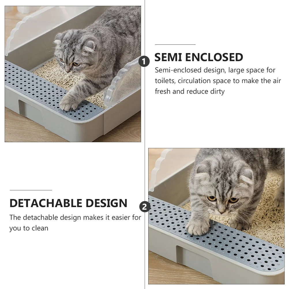 Cat Litter Box High Fence Semi-Enclosed Design Anti-Splashing Cat Toilet Kitten Litter Pan Detachable -Lasting
Cat Litter Box High Fence Semi-Enclosed Design Anti-Splashing Cat Toilet Kitten Litter Pan Detachable -Lasting