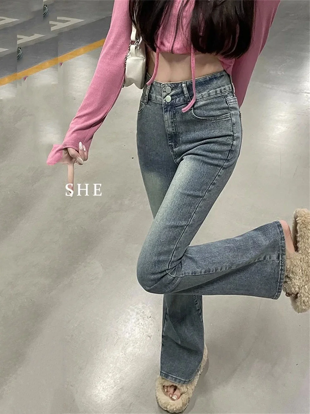American High Waist Slim Fit Drapey Micro Flared Jeans Autumn Winter Vintage Bell-Bottoms Trousers Women'S Premium Denim Pants
American High Waist Slim Fit Drapey Micro Flared Jeans Autumn Winter Vintage Bell-Bottoms Trousers Women'S Premium Denim Pants