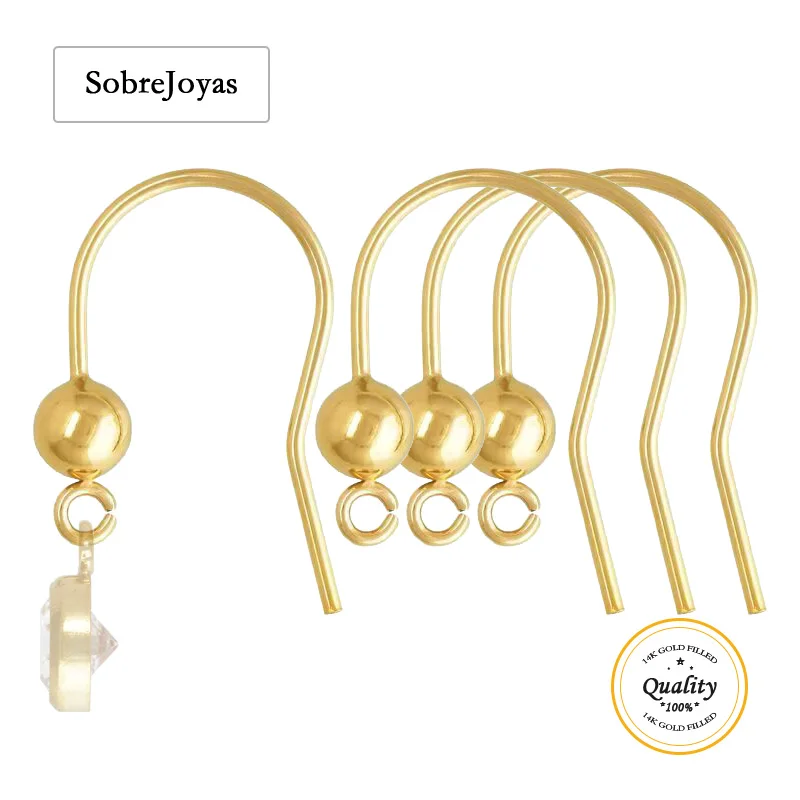 14K Gold Filled Ear Wire with 4.0mm Ball And Ring Jewelry Making DIY Earrings Accessories Gold Ear Wire for Drop Earrings
14K Gold Filled Ear Wire with 4.0mm Ball And Ring Jewelry Making DIY Earrings Accessories Gold Ear Wire for Drop Earrings