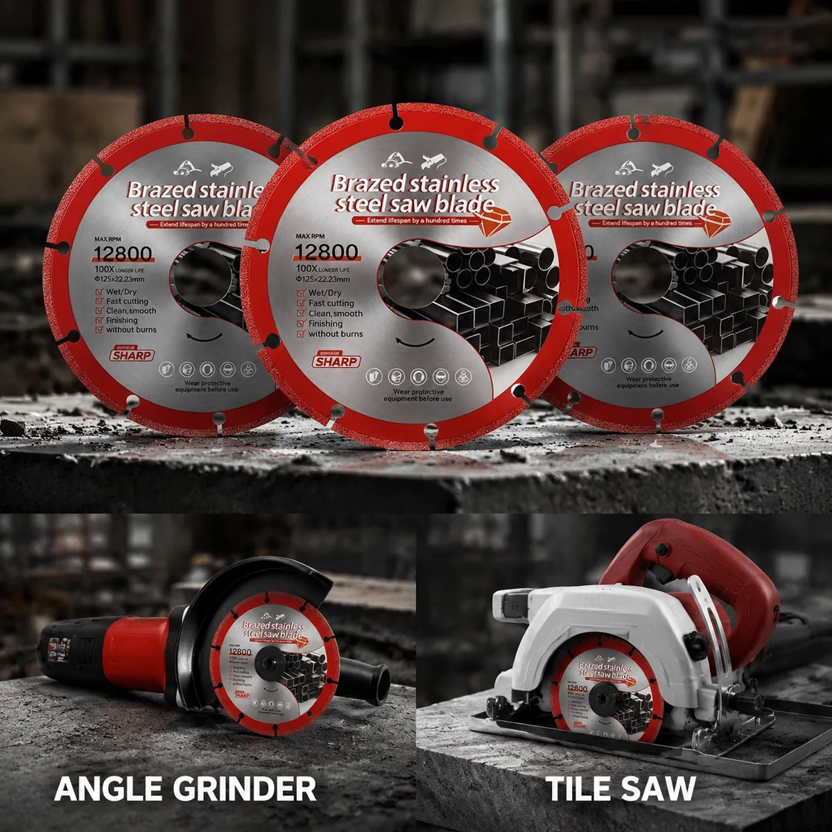 105/115/125mm Brazed Diamond Saw Blade, Angle Grinder Cutting Disc for Metal Tube, Cast Iron and Construction Stone Cutting
105/115/125mm Brazed Diamond Saw Blade, Angle Grinder Cutting Disc for Metal Tube, Cast Iron and Construction Stone Cutting