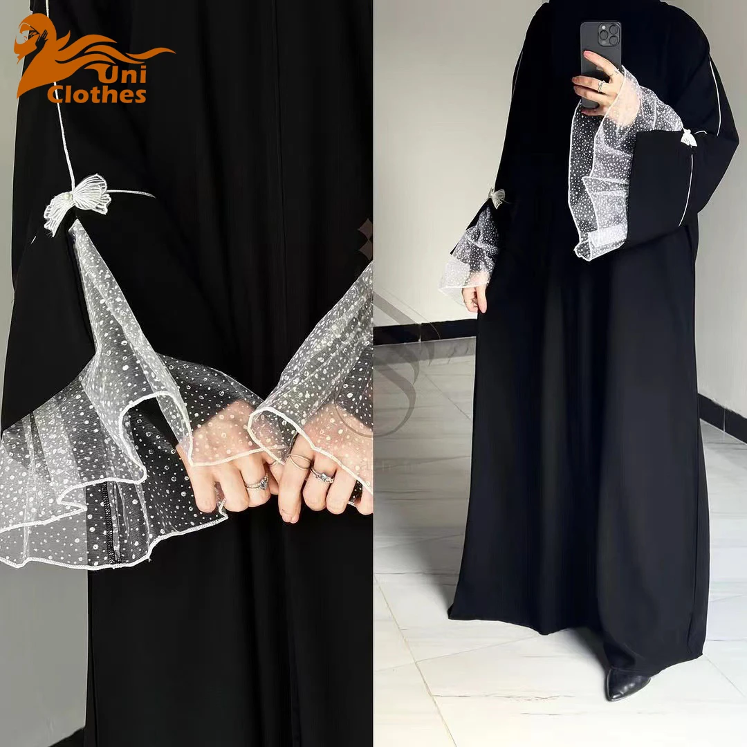 UNI Open Front Abaya Muslim Long Sleeve Cardigan Abayas Maxi Dress Women's Clothing Bow Mesh Sleeves Out Kaftans Women Jilbabs
UNI Open Front Abaya Muslim Long Sleeve Cardigan Abayas Maxi Dress Women's Clothing Bow Mesh Sleeves Out Kaftans Women Jilbabs