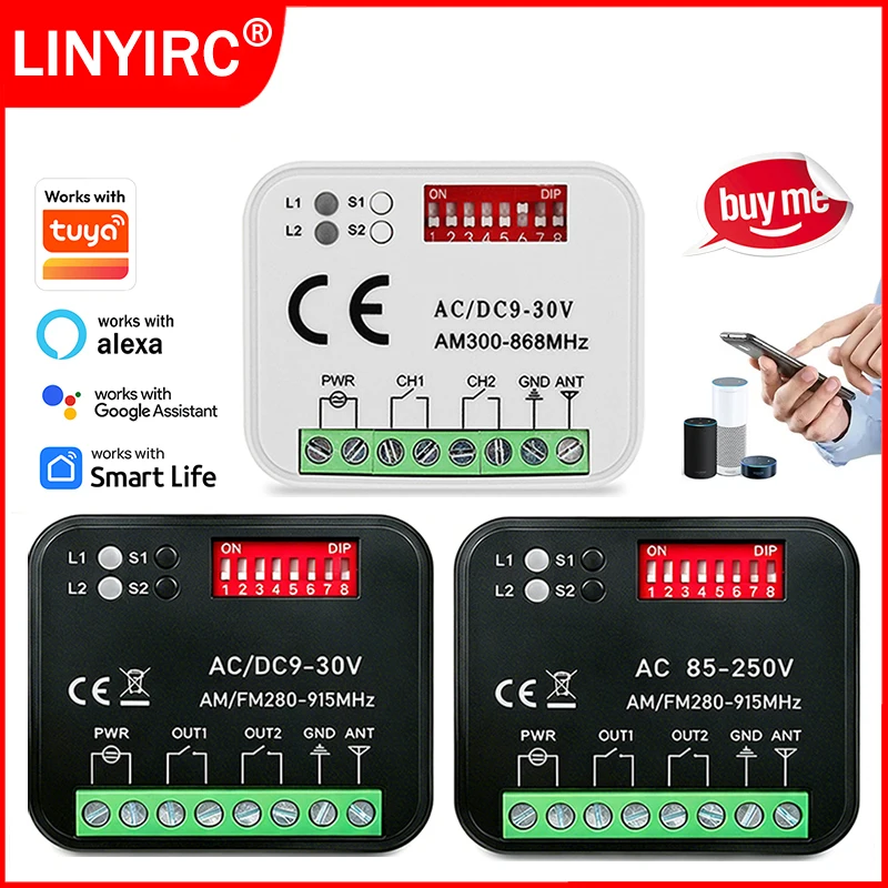 300MHz-868MHz Universal Garage Door Remote Control Receiver Works With Tuya Wifi Smart Switch Receiver Controller 433MHz 868MHz
300MHz-868MHz Universal Garage Door Remote Control Receiver Works With Tuya Wifi Smart Switch Receiver Controller 433MHz 868MHz