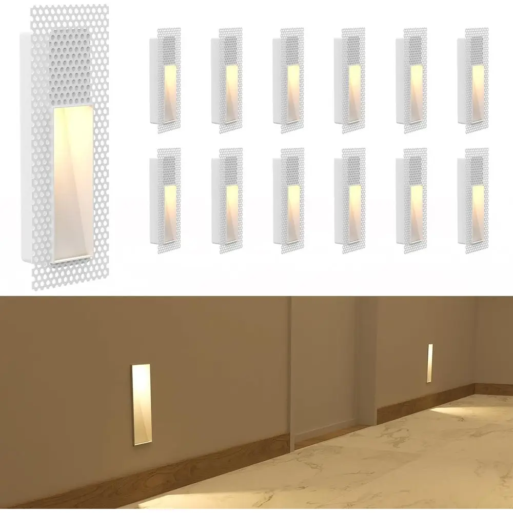 12-Piece Recessed Step Lights, 2W 3000K Warm White, Indoor Skirting Board Lighting, Ideal for Hallways, Bedrooms, and Staircases
12-Piece Recessed Step Lights, 2W 3000K Warm White, Indoor Skirting Board Lighting, Ideal for Hallways, Bedrooms, and Staircases