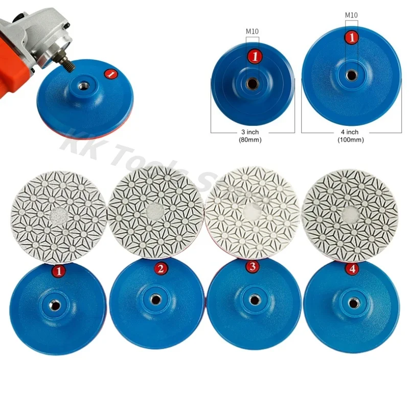 4pcs 3inch 4inch Polishing Pads 4 Steps Diamond Polishing Pad For Concrete Granite Marble Polishing Sanding Discs Abrasive Tools
4pcs 3inch 4inch Polishing Pads 4 Steps Diamond Polishing Pad For Concrete Granite Marble Polishing Sanding Discs Abrasive Tools