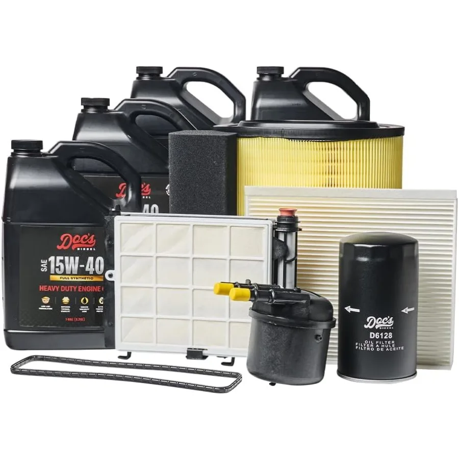 Полностью синтетическое масло 15 Вт-40 + комплект для обслуживания фильтров для сверхмощных дизельных двигателей, совместимый с Powerstroke 6,7 л F250 F350 F4
Полностью синтетическое масло 15 Вт-40 + комплект для обслуживания фильтров для сверхмощных дизельных двигателей, совместимый с Powerstroke 6,7 л F250 F350 F4