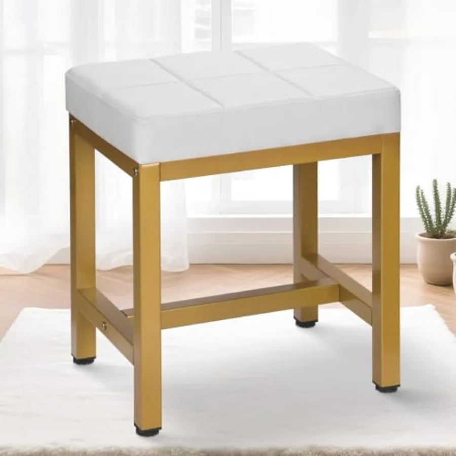 Vanity Stool Vanity Chair for Makeup Room Square Linen Small Ottoman Foot Stool with Metal Legs Modern Makeup Chair for Bedroom
Vanity Stool Vanity Chair for Makeup Room Square Linen Small Ottoman Foot Stool with Metal Legs Modern Makeup Chair for Bedroom