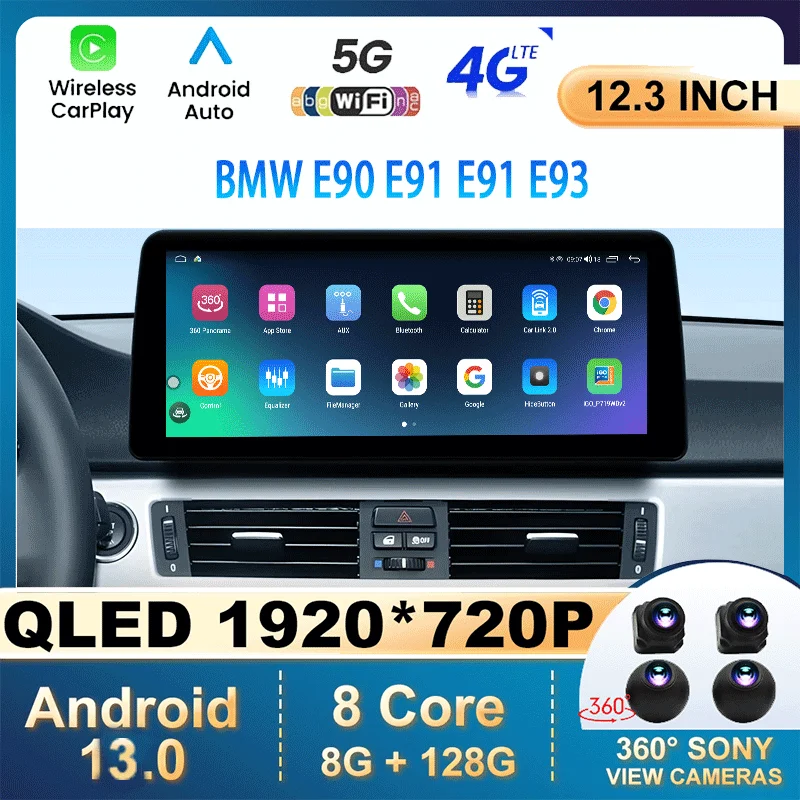 12.3" Android 13 For BMW E90 E91 E91 E93 Car Radio Video Player Stereo GPS Multimedia Player Wireless Carplay GPS Navigation
12.3" Android 13 For BMW E90 E91 E91 E93 Car Radio Video Player Stereo GPS Multimedia Player Wireless Carplay GPS Navigation