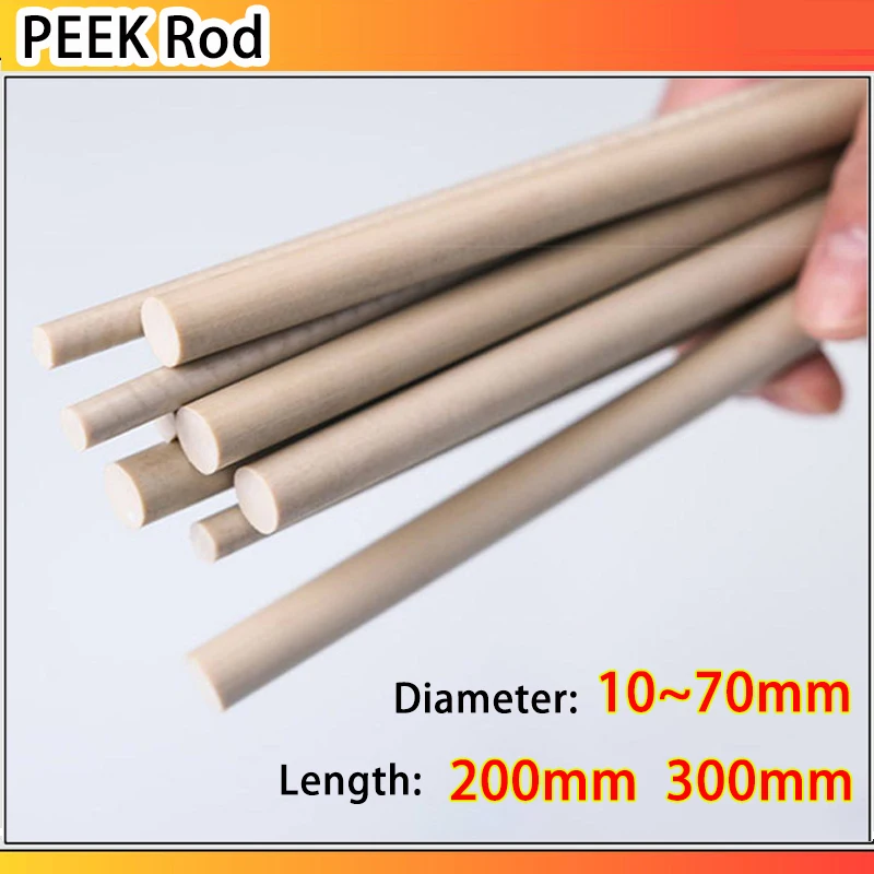 PEEK Rod Polyetheretherketone Bar High Temperature Corrosion-resistant Resistance Precision Part Dia: 10~70mm Length: 200/300mm
PEEK Rod Polyetheretherketone Bar High Temperature Corrosion-resistant Resistance Precision Part Dia: 10~70mm Length: 200/300mm