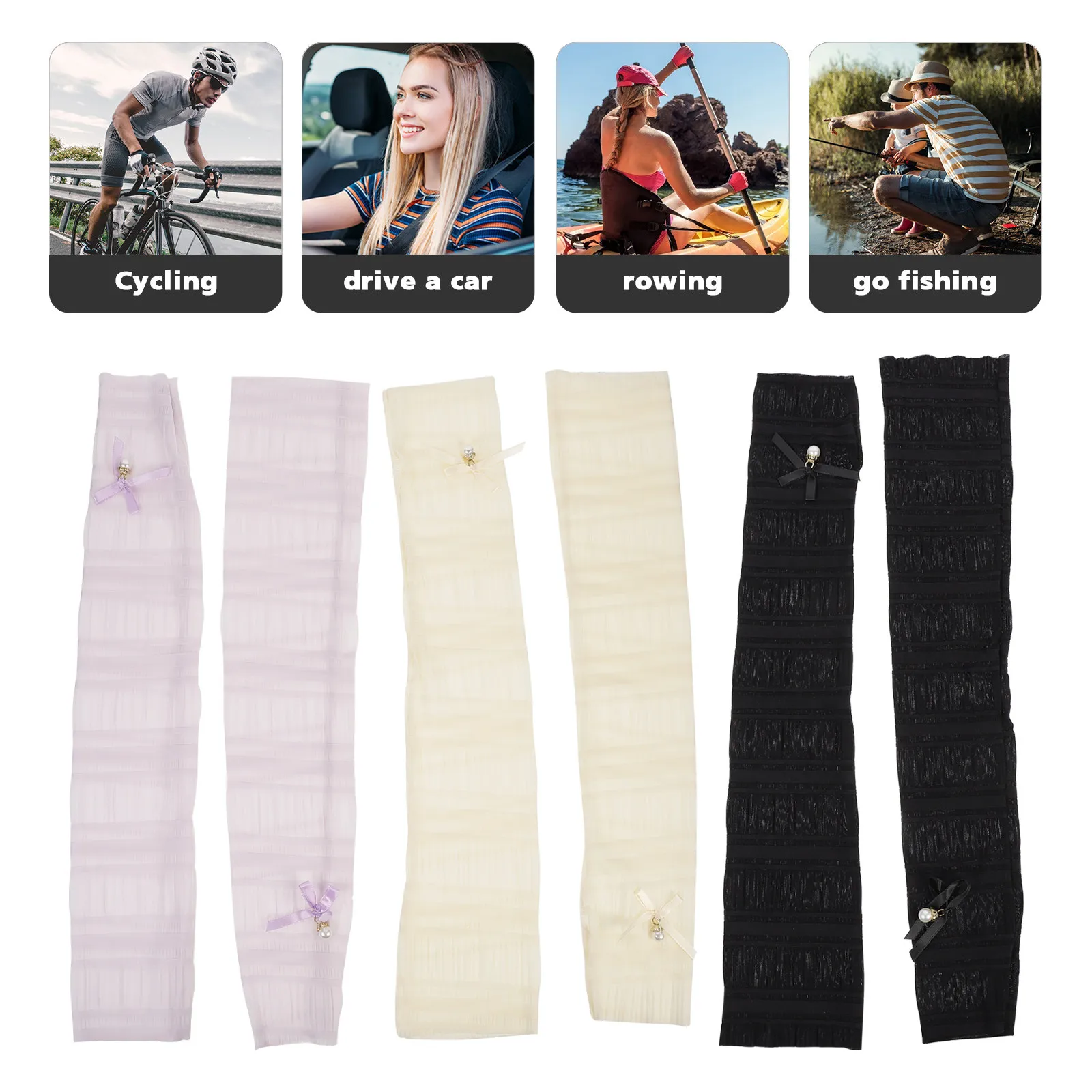 3Pairs Uv Protection Arm Sleeves Summer Cooling Lace Sunblock Sleeves Breathable Sweat-Absorbent Arm Covers for Outdoor Sports
3Pairs Uv Protection Arm Sleeves Summer Cooling Lace Sunblock Sleeves Breathable Sweat-Absorbent Arm Covers for Outdoor Sports