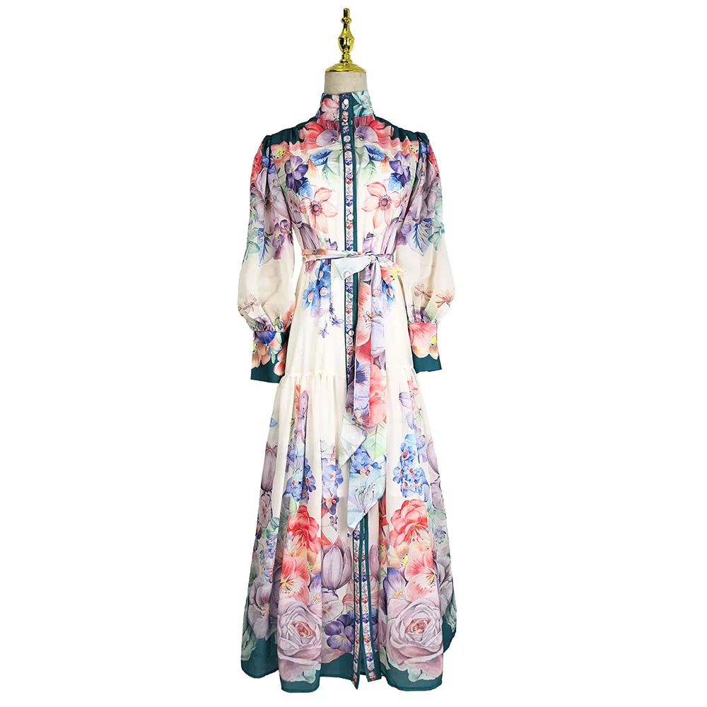 Women's Boho Maxi Dress Long Lantern Sleeve Floral Print Lace up Stand Collar Single Breasted Loose Fit Fashion 2026
Women's Boho Maxi Dress Long Lantern Sleeve Floral Print Lace up Stand Collar Single Breasted Loose Fit Fashion 2026