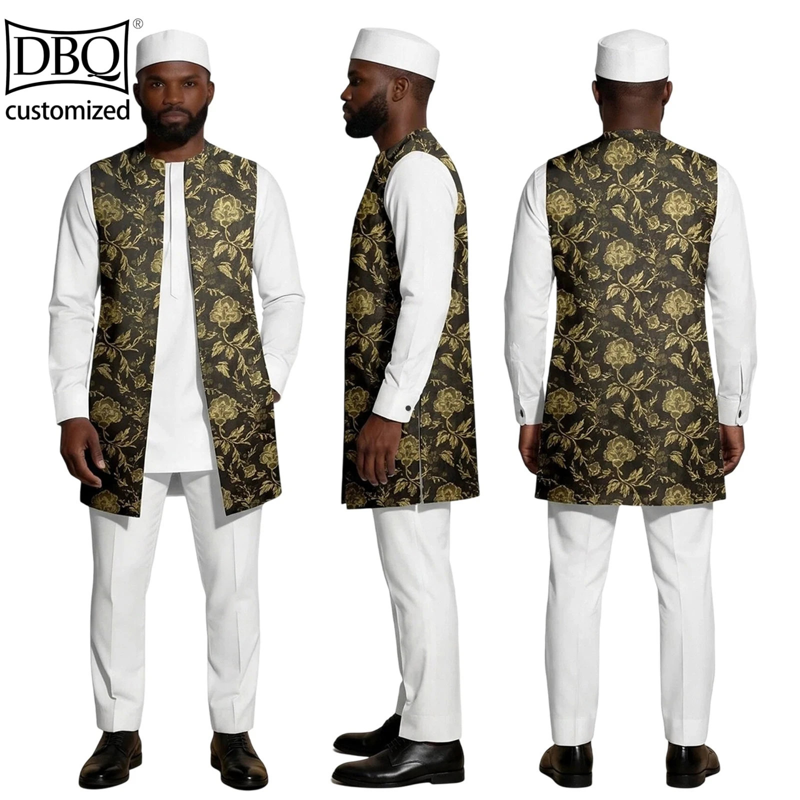 DBQ Men's Suit Custom Made 4 Pieces Sleeveless Vest+Shirt+Sli7m Pants +Hat Men's Business Suit BD1151
DBQ Men's Suit Custom Made 4 Pieces Sleeveless Vest+Shirt+Sli7m Pants +Hat Men's Business Suit BD1151