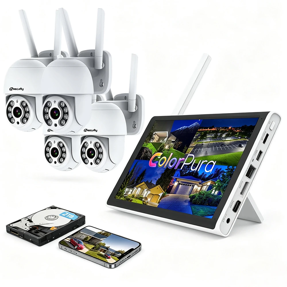 8CH Wireless WiFi NVR Security Kit With Monitor 4PCS Outdoor PTZ IP Cameras Auto Tracking Remote Access Surveillance System
8CH Wireless WiFi NVR Security Kit With Monitor 4PCS Outdoor PTZ IP Cameras Auto Tracking Remote Access Surveillance System