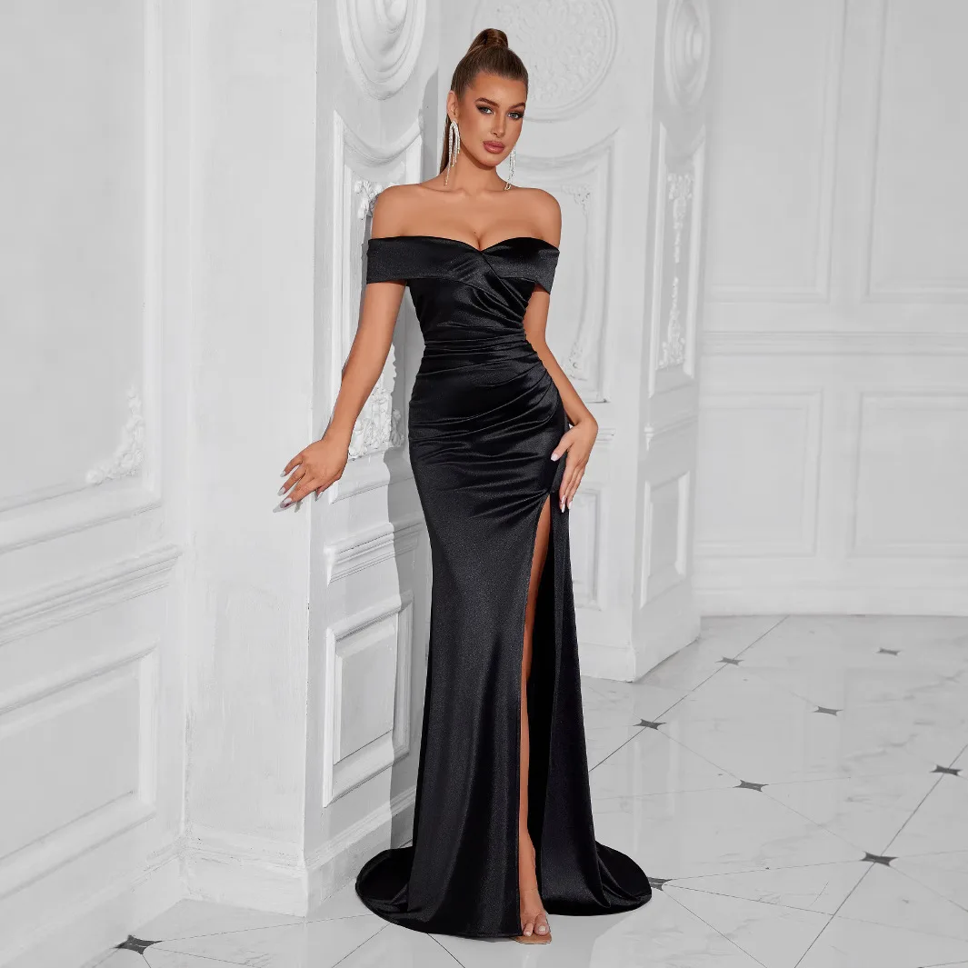 Sexy Open-Back Strapless Dress Split Mid-Waist Slimming Evening Gown for Women Summer Fashion No Brand Polyester Material
Sexy Open-Back Strapless Dress Split Mid-Waist Slimming Evening Gown for Women Summer Fashion No Brand Polyester Material