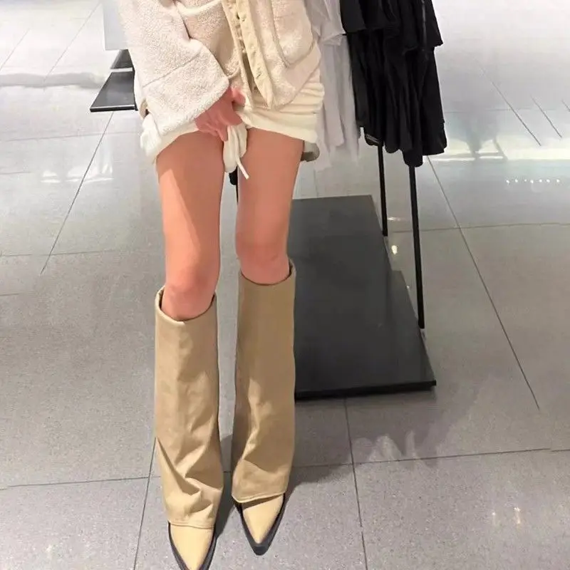 Chunk Leather High Boots Women Knee High Pointer Toe Heels Shoes Woman Trend Chelsea Boots New Pumps Mujer Snow Gladiator Botas
Chunk Leather High Boots Women Knee High Pointer Toe Heels Shoes Woman Trend Chelsea Boots New Pumps Mujer Snow Gladiator Botas