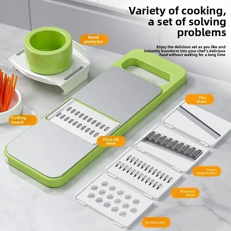 2025 new multi-functional stainless steel silk wiper radish shredded thread planer cutting board potato grater slicing 
2025 new multi-functional stainless steel silk wiper radish shredded thread planer cutting board potato grater slicing