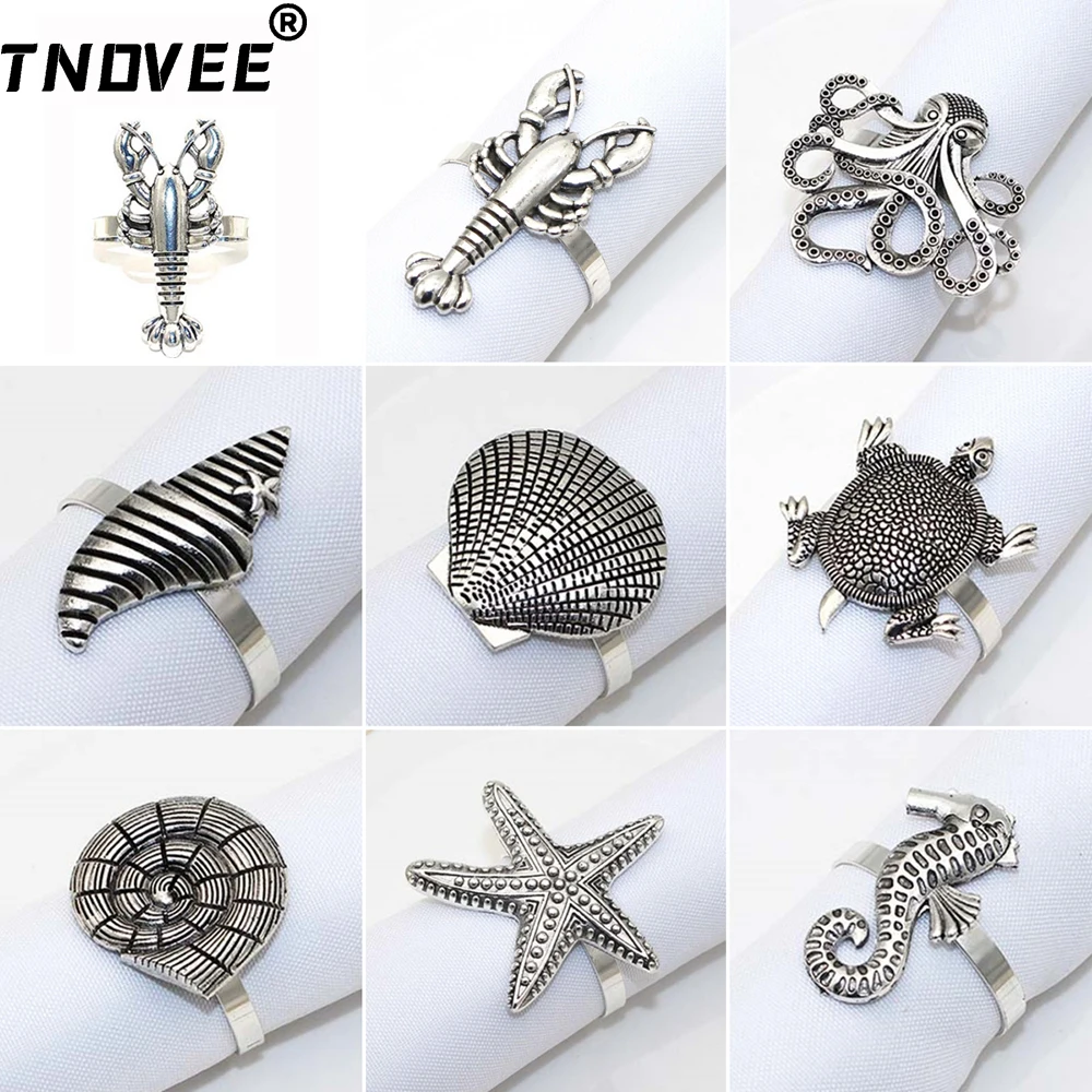 1Pcs Retro Ocean Series Napkin Ring Table Decoration Metal Starfish Lobster Shell Turtle Napkin Buckle for Wedding Banquet Hotel
1Pcs Retro Ocean Series Napkin Ring Table Decoration Metal Starfish Lobster Shell Turtle Napkin Buckle for Wedding Banquet Hotel