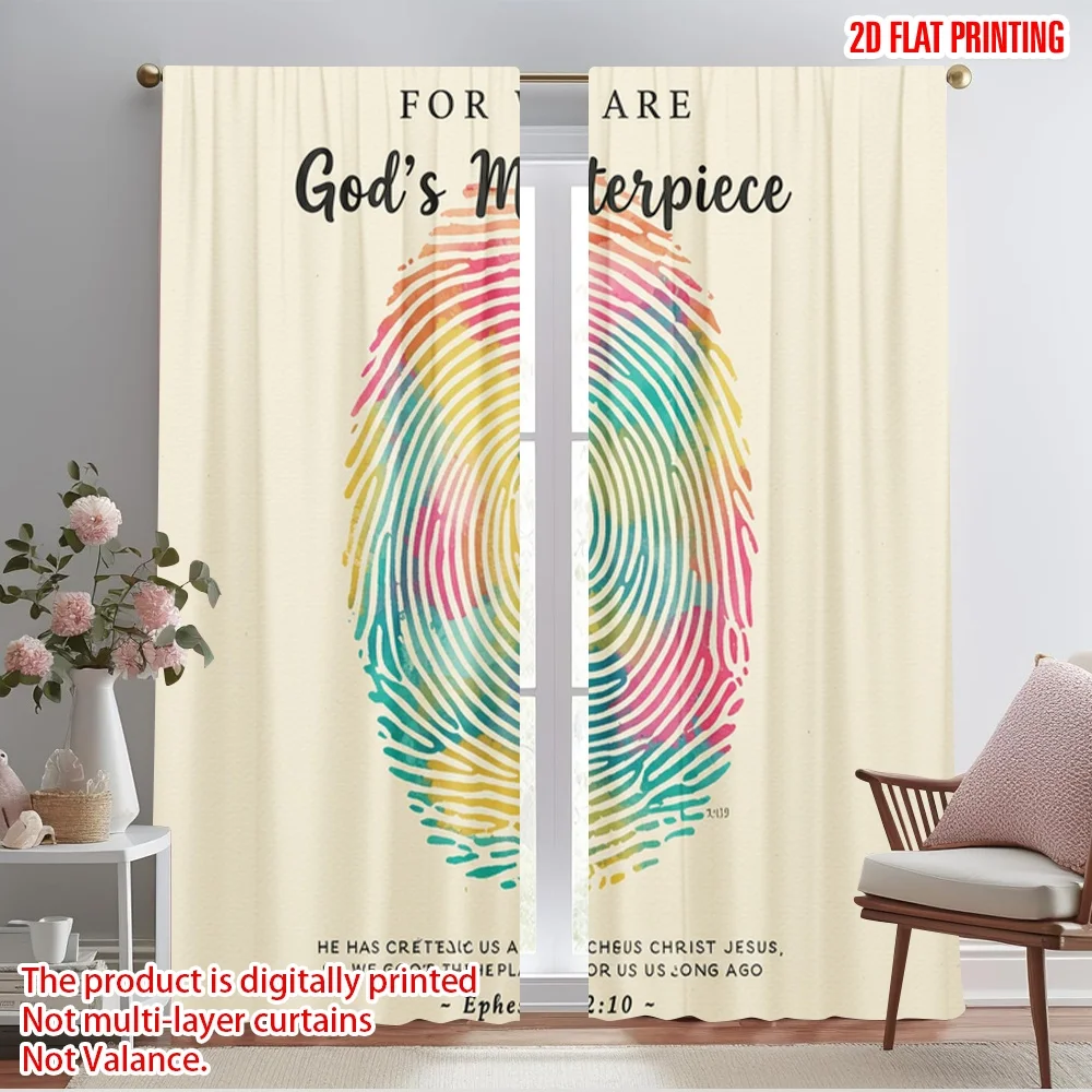 2pcs 2D flat printing Curtain God's Masterpiece Fingerprint Fabric Without Electricity Family Party Use for All Occasions
2pcs 2D flat printing Curtain God's Masterpiece Fingerprint Fabric Without Electricity Family Party Use for All Occasions