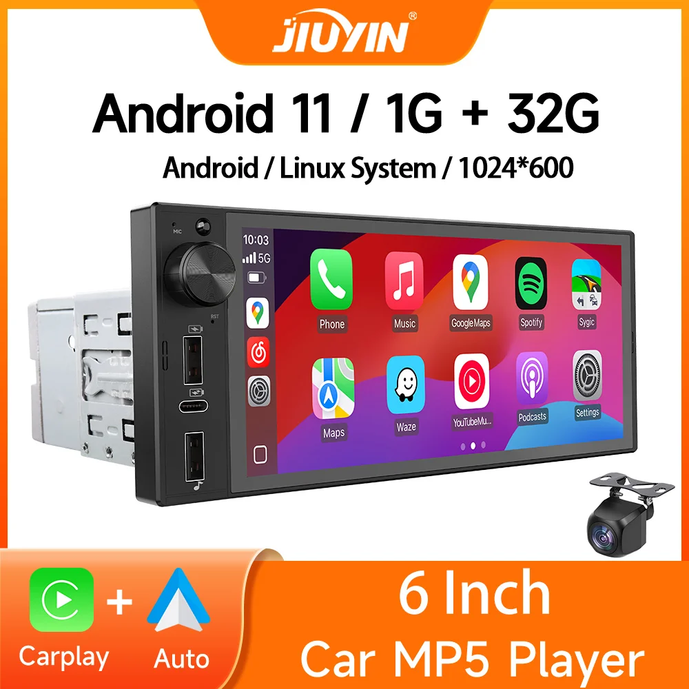 6 Inch 1Din Android 13 Carplay Auto Car Radio Multimedia Video MP5 Player IPS Touch Screen No DVD Bluetooth Universal Stereo
6 Inch 1Din Android 13 Carplay Auto Car Radio Multimedia Video MP5 Player IPS Touch Screen No DVD Bluetooth Universal Stereo