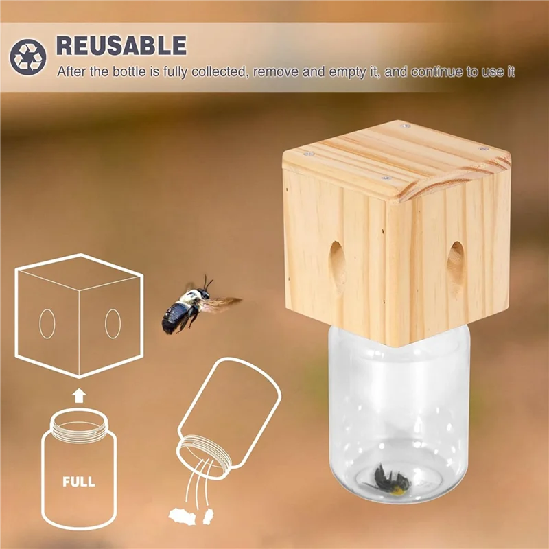 LLCS-2 Pcs Carpenter Bee Repellent For Wood Cube Style Nature Hanging Carpenter Bee Traps Plastic Jar Outdoor Insect Traps
LLCS-2 Pcs Carpenter Bee Repellent For Wood Cube Style Nature Hanging Carpenter Bee Traps Plastic Jar Outdoor Insect Traps