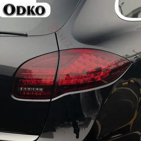 Car Headlight Tint Smoked Black Protective Film TPU Stickers TurboTint Wrap Vinyl  For Porsche Cayenne 958 2011-Present GTS
