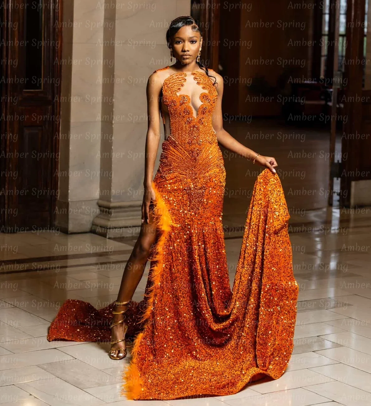 Gorgeous Rich Girl Long Prom Dresses Crystal Side Slit Formal Pagenat Evening Gowns Feathers Designer Brithday Wear Customized
Gorgeous Rich Girl Long Prom Dresses Crystal Side Slit Formal Pagenat Evening Gowns Feathers Designer Brithday Wear Customized