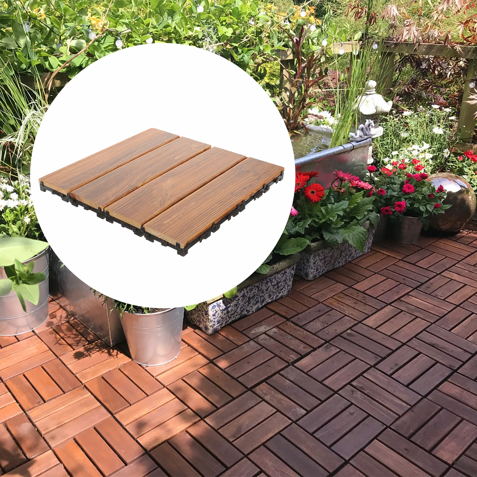 Anticorrosive Wood Floor Interlocking Decking Tiles Outdoor Waterproof Balcony Terrace DIY Home Decor Wooden Deck Tile Patio
Anticorrosive Wood Floor Interlocking Decking Tiles Outdoor Waterproof Balcony Terrace DIY Home Decor Wooden Deck Tile Patio