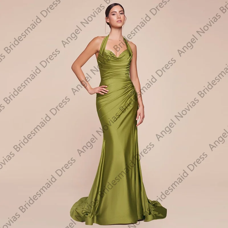 Long Mermaid Sage Green Bridesmaid Dresses Wedding Guest Party Gowns Customized vestido de festa de casamento
Long Mermaid Sage Green Bridesmaid Dresses Wedding Guest Party Gowns Customized vestido de festa de casamento