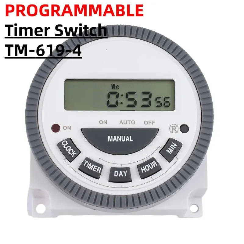 TM-619-4 Timer Switch 7-days Programmable Cyclic Timing Intelligent Time Controller 12-24V Programmable Digital Timer Module
TM-619-4 Timer Switch 7-days Programmable Cyclic Timing Intelligent Time Controller 12-24V Programmable Digital Timer Module