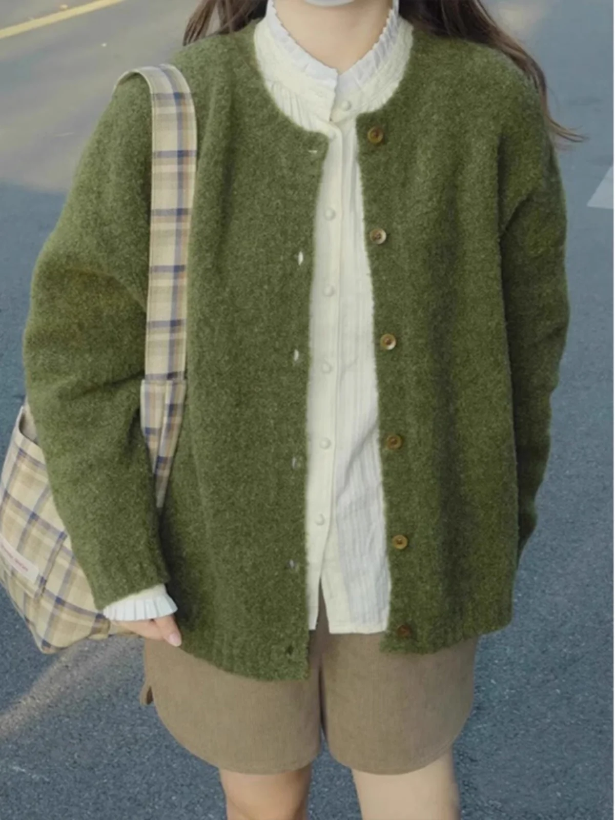 Retro Seaweed een Open Cardigan Sweater Women's Autumn Winter Lazy Sle Outerwear Knitted Jaet Top INS
Retro Seaweed een Open Cardigan Sweater Women's Autumn Winter Lazy Sle Outerwear Knitted Jaet Top INS