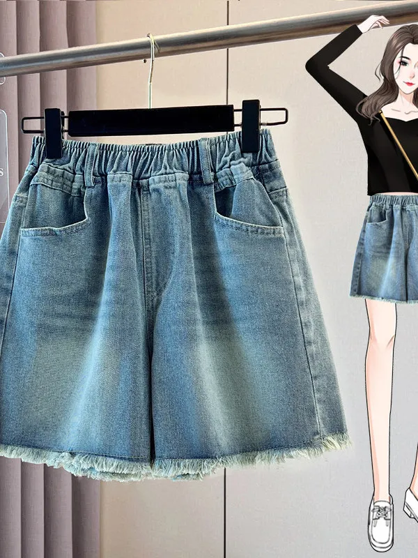 High Waist A-Line Denim Shorts Women's Summer Thin Wide Leg Pants BB plus Size Jeans High Waist Slimming Hot Pants
High Waist A-Line Denim Shorts Women's Summer Thin Wide Leg Pants BB plus Size Jeans High Waist Slimming Hot Pants