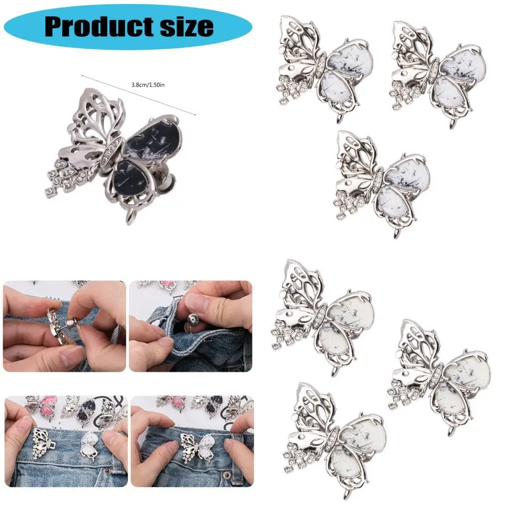 R1WE Hollowed Butterfly Waist Fitness Pin 3Pcs Waist Adjusting Reducers For Jeans And Trousers Women Clothing Essential
R1WE Hollowed Butterfly Waist Fitness Pin 3Pcs Waist Adjusting Reducers For Jeans And Trousers Women Clothing Essential
