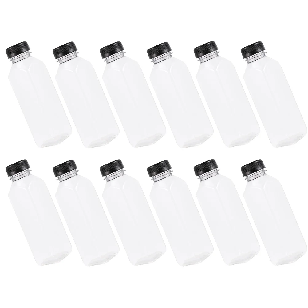 12Pcs Beverage Bottles 400ml Reusable Plastic Drink Containers Black Caps Juices Cold Brew Teas Creative Bottles Empty Clear
12Pcs Beverage Bottles 400ml Reusable Plastic Drink Containers Black Caps Juices Cold Brew Teas Creative Bottles Empty Clear