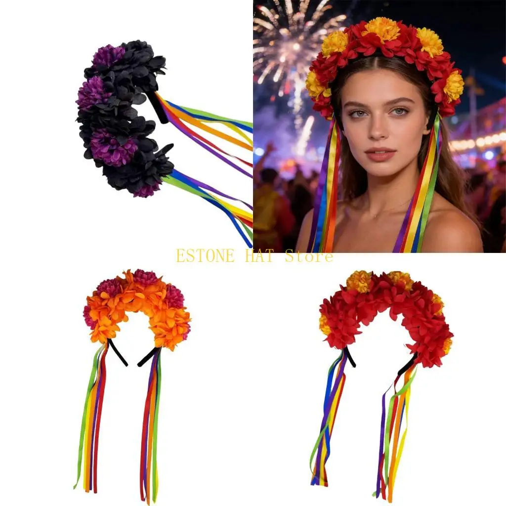 49MF Delicate Floral Festival Headpiece Cosplay Blossomy Headdress Roleplay Hairband
49MF Delicate Floral Festival Headpiece Cosplay Blossomy Headdress Roleplay Hairband