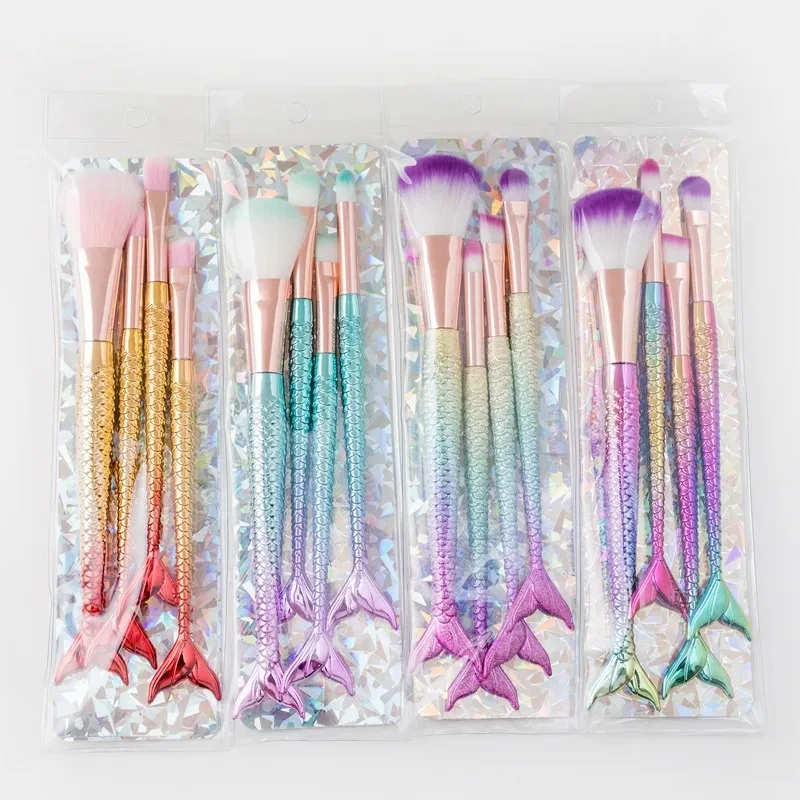 Four-piece Suit Mermaid Makeup Brush Fiber Colorful Soft Hair Loose Powder Brush Beauty Makeup Tools
Four-piece Suit Mermaid Makeup Brush Fiber Colorful Soft Hair Loose Powder Brush Beauty Makeup Tools