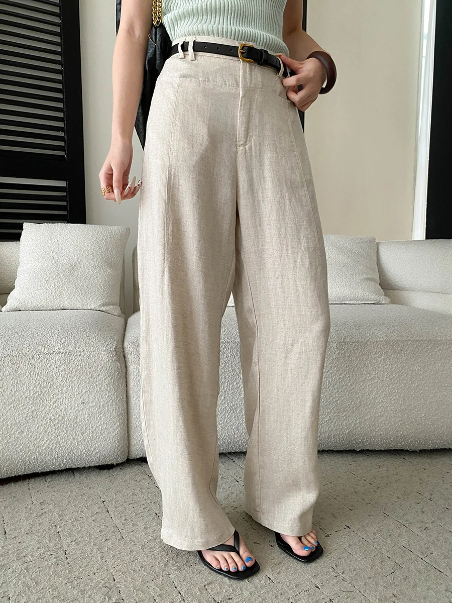 Summer women's solid color high waist loose and versatile straight leg casual pants
Summer women's solid color high waist loose and versatile straight leg casual pants