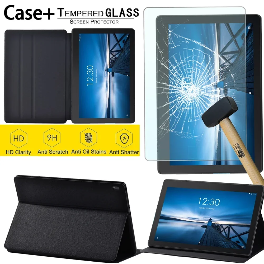 Pure Black PU Leather Tablet Stand Cover Case for Lenovo TAB E10 TB-X104F 10.1 Inch - Tablet Tempered Glass Protective Film+Pen
Pure Black PU Leather Tablet Stand Cover Case for Lenovo TAB E10 TB-X104F 10.1 Inch - Tablet Tempered Glass Protective Film+Pen