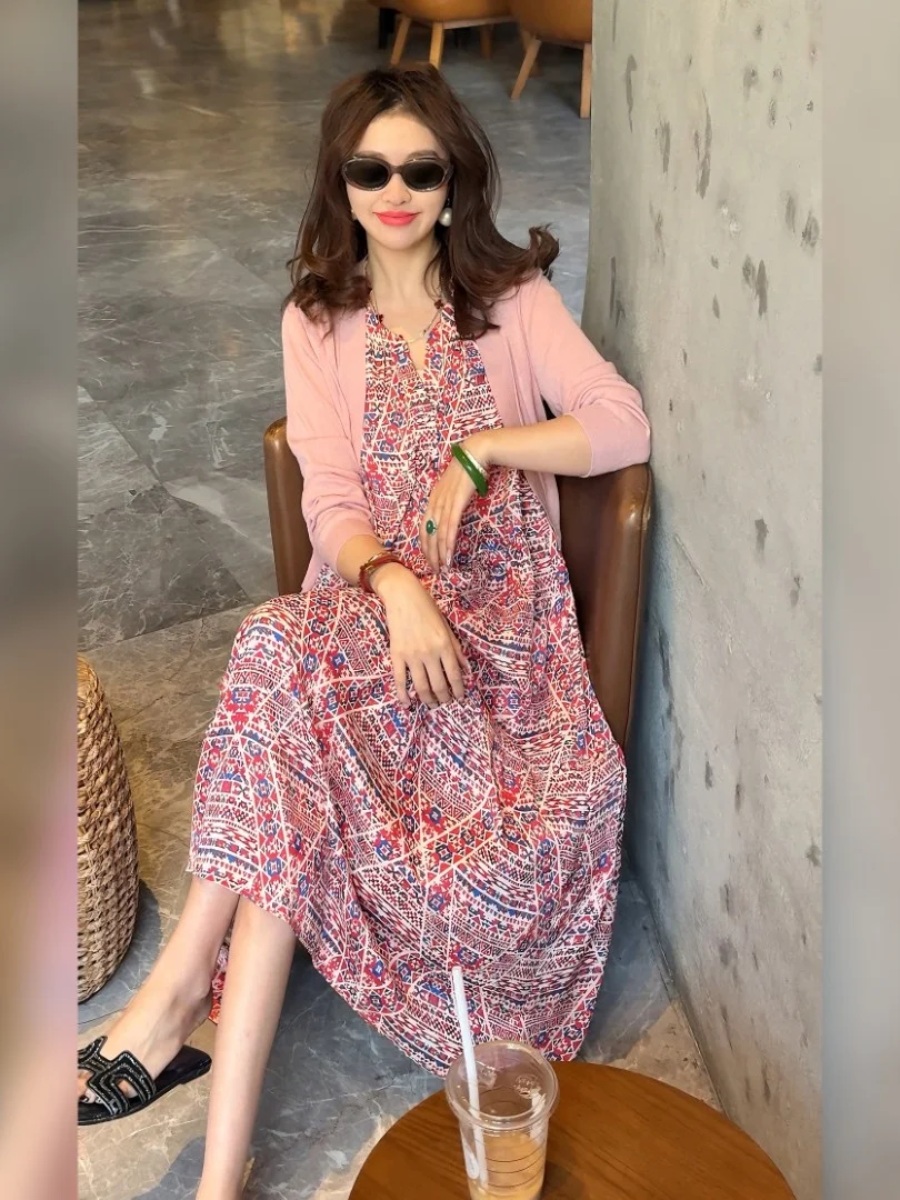 Linda Sister's High-End Summer Faion Loose Svel Dr AA6LYH0262 mat Sle High Waist A-Line Skirt V-Ne Dr
Linda Sister's High-End Summer Faion Loose Svel Dr AA6LYH0262 mat Sle High Waist A-Line Skirt V-Ne Dr
