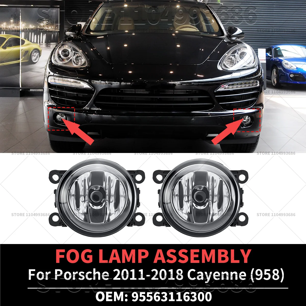 For 2011-2018 Porsche Cayenne (958) 2015-2018 Macan (95B) Car Front Bar Fog Lamp Assembly OEM 95563116300 955-631-163-00
For 2011-2018 Porsche Cayenne (958) 2015-2018 Macan (95B) Car Front Bar Fog Lamp Assembly OEM 95563116300 955-631-163-00