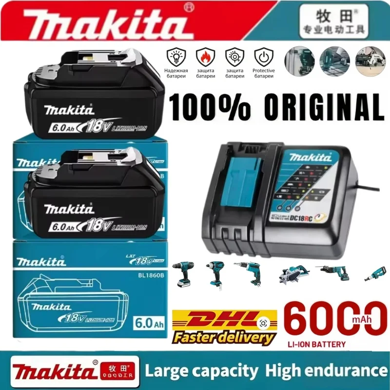100% Authentic Makita 18V Rechargeable Battery 6.0Ah, Fit for BL1830B L1840B L1850B L1860B Electric Power Tool Accessories
100% Authentic Makita 18V Rechargeable Battery 6.0Ah, Fit for BL1830B L1840B L1850B L1860B Electric Power Tool Accessories