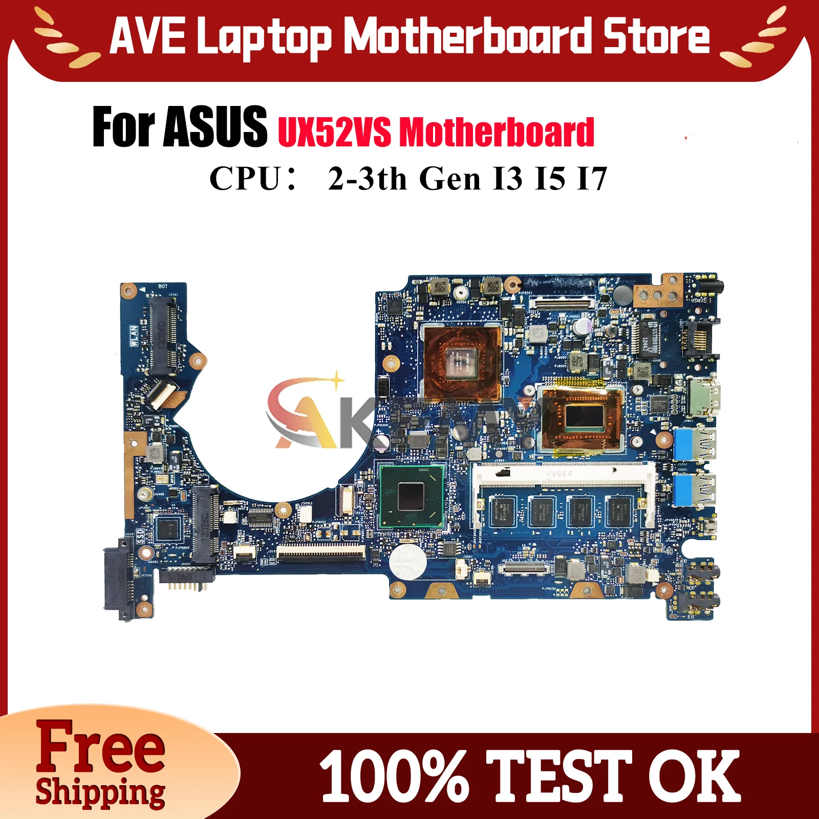 UX52VS Laptop Motherboard For ASUS ZenBook UX52VS UX52V Notebook Mainboard With I3 I5 I7 CPU 100% tests OK fast shipping stk
UX52VS Laptop Motherboard For ASUS ZenBook UX52VS UX52V Notebook Mainboard With I3 I5 I7 CPU 100% tests OK fast shipping stk