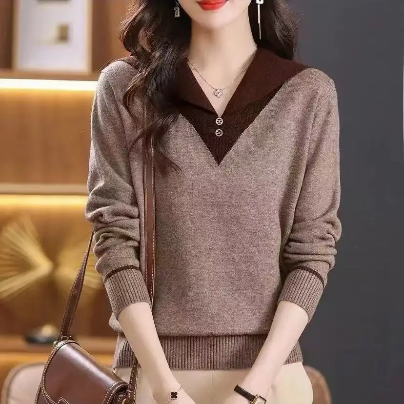 Autumn Winter 2025 New Knit Long Sleeve Fashion Versatile Stylish Age-Reducing Slimming Lapel Outerwear V-Neck Pullover Casual
Autumn Winter 2025 New Knit Long Sleeve Fashion Versatile Stylish Age-Reducing Slimming Lapel Outerwear V-Neck Pullover Casual