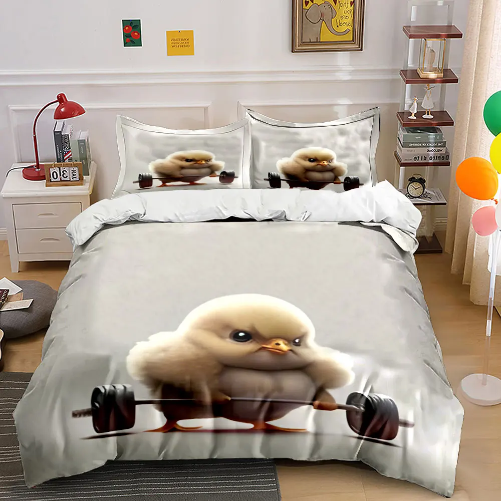 Chick lifting weights for strength Pattern Duvet Cover Set Digital Print Colorful Polyester Bedding with Zipper Closur for gifts
Chick lifting weights for strength Pattern Duvet Cover Set Digital Print Colorful Polyester Bedding with Zipper Closur for gifts