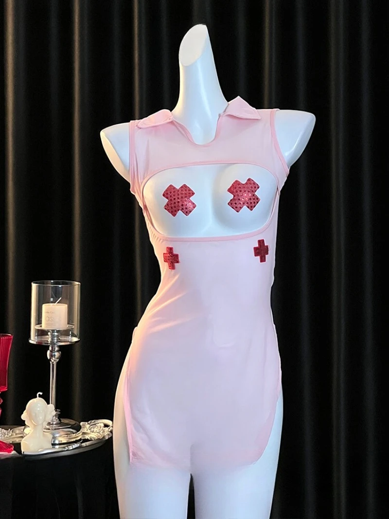 Sexy Pink Nurse Role-Play Uniform,Pure Desire Hollowed-Out Transparent Lingerie,Revealing Chest Design Women,Romantic Date Night
Sexy Pink Nurse Role-Play Uniform,Pure Desire Hollowed-Out Transparent Lingerie,Revealing Chest Design Women,Romantic Date Night